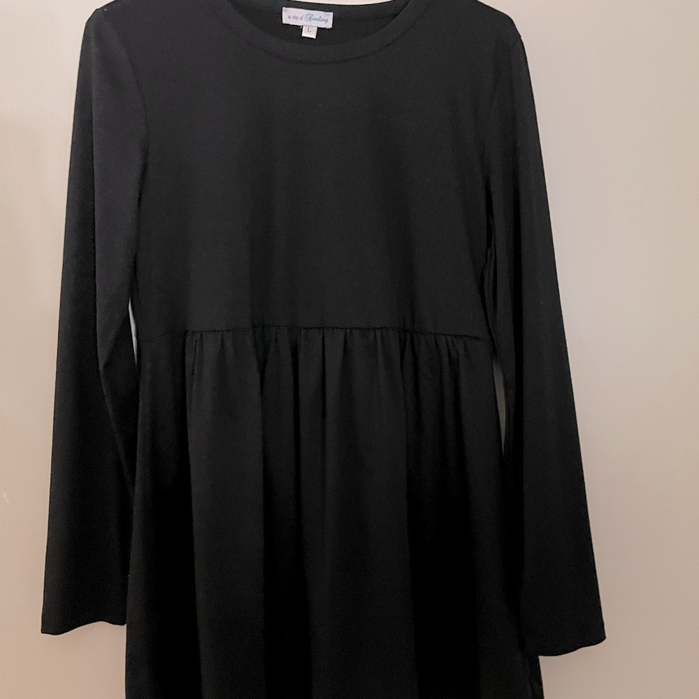 black ruffle tee